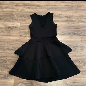 Boohoo Night Peplum Flared Scuba Dress